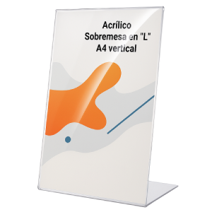 Acrilico Sobremesa en L A4 vertical